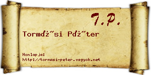 Tormási Péter névjegykártya