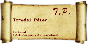 Tormási Péter névjegykártya